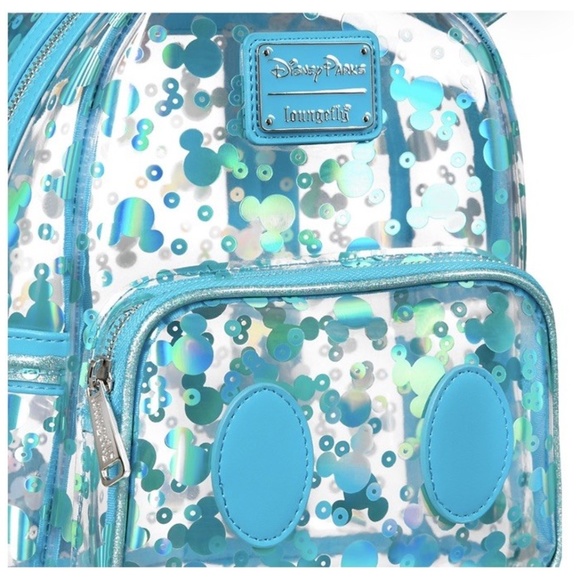2025 Disney Loungefly Mickey Mouse Icon Clear Mini Backpack - NEW - Picture 3 of 4